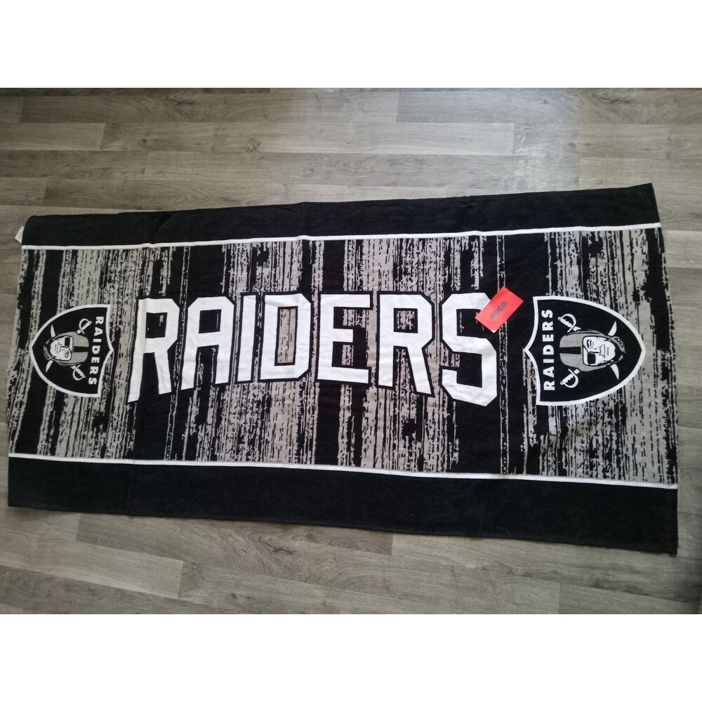 Foco Las Vegas Raiders Swim Towel Black White "28 X 58" Tag